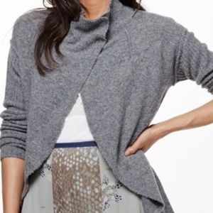 Free People Alpaca Blend Cascade Crossover Gray Sweater Small
